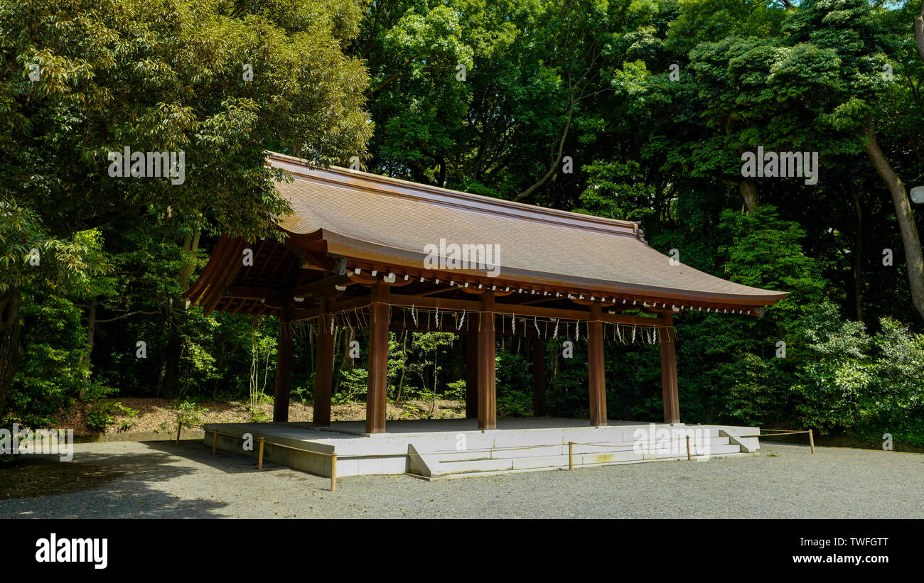 Tokyo, Japan, 2rd, June, 2017. View of Meiji shrine, located in Shibuya, Tokyo Stock Photo