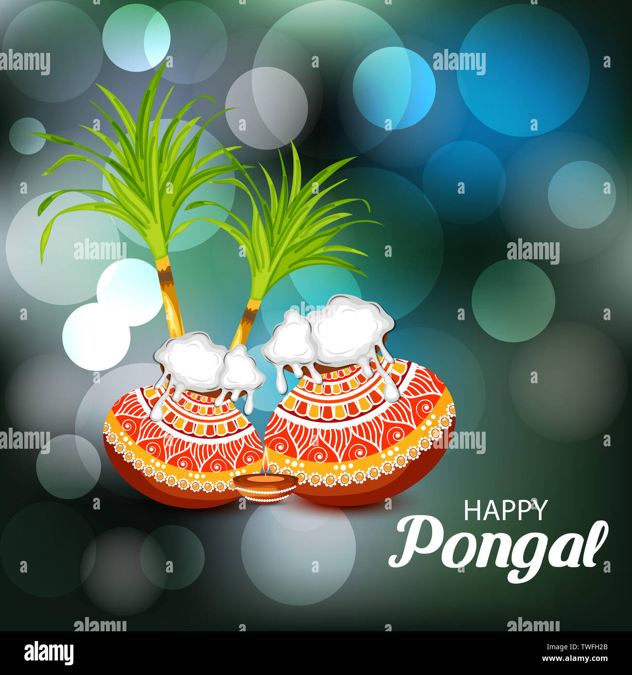 illustration of a background for Happy Pongal Stock Photo - Alamy