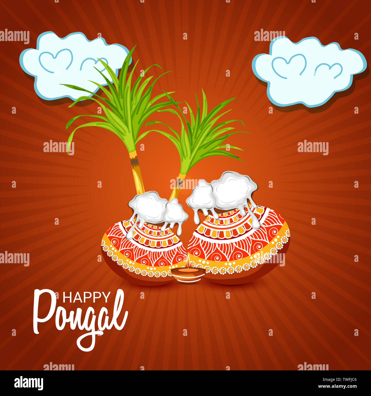 illustration of a background for Happy Pongal Stock Photo - Alamy