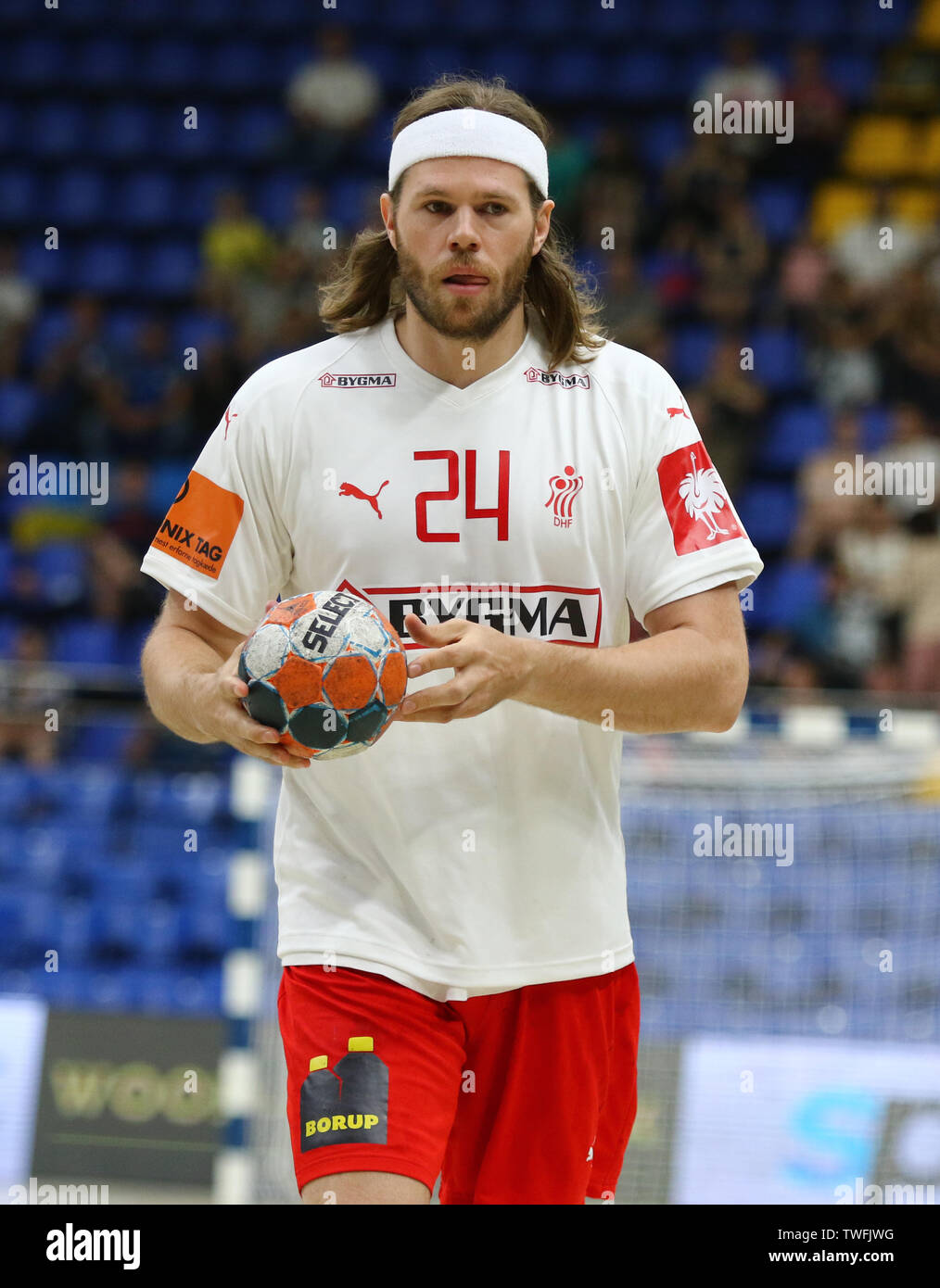 KYIV, UKRAINE - JUNE 12, 2019: Mikkel HANSEN of Denmark in action during  the EHF EURO 2020 Qualifiers handball game Ukraine v Denmark at Palace of  Spo Stock Photo - Alamy