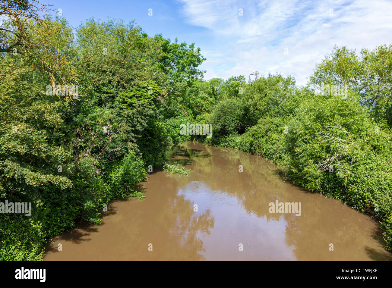 The swollen River Medway at Hartlake Bridge following Heavy rainfall