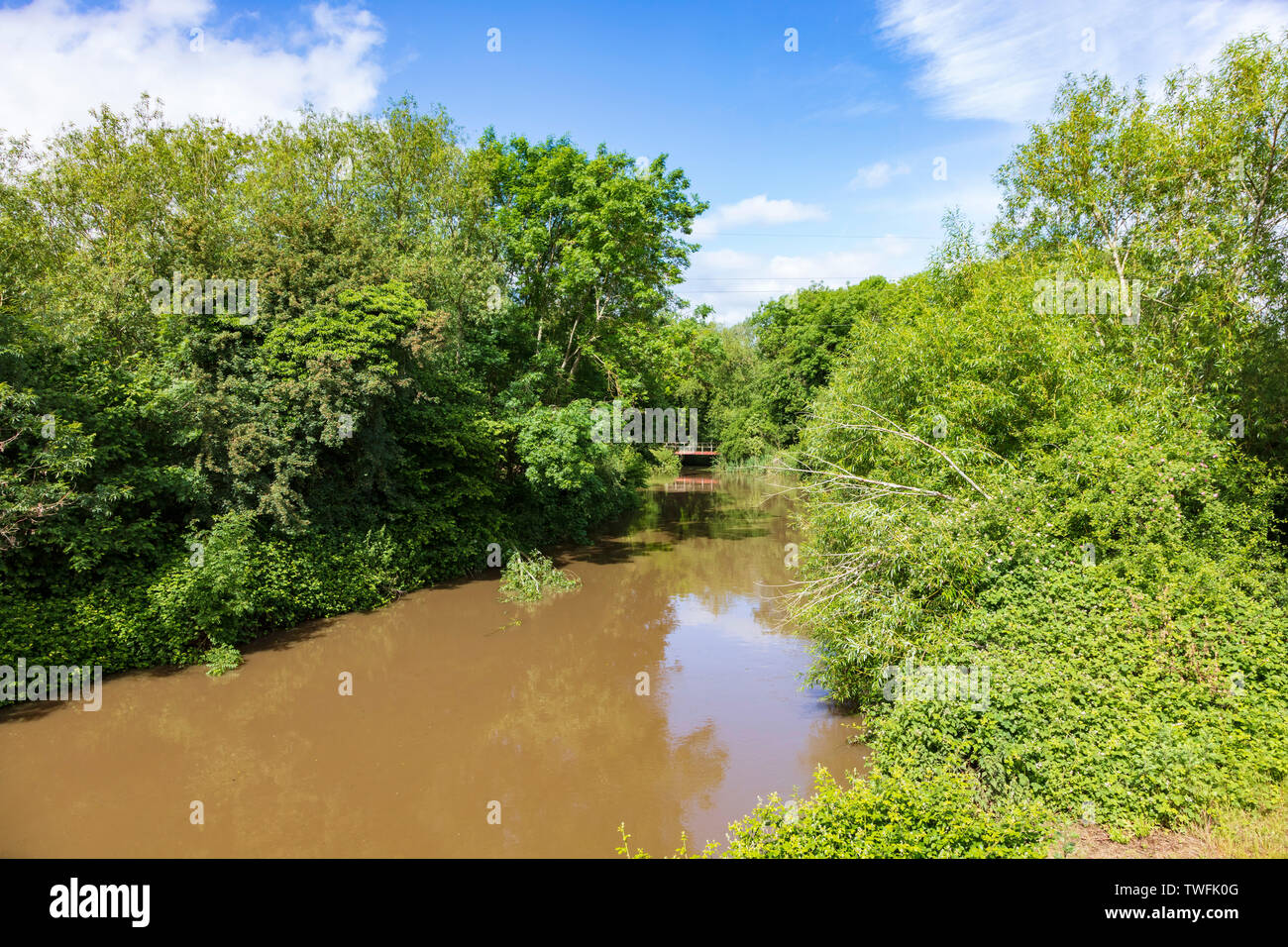 The swollen River Medway at Hartlake Bridge following Heavy rainfall