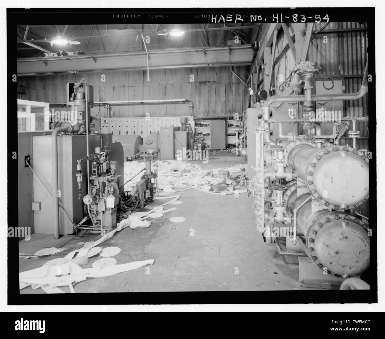 POWER HOUSE, INTERIOR, MEZZANINE LEVEL, EXCITER TO THE RIGHT, CORNER OF