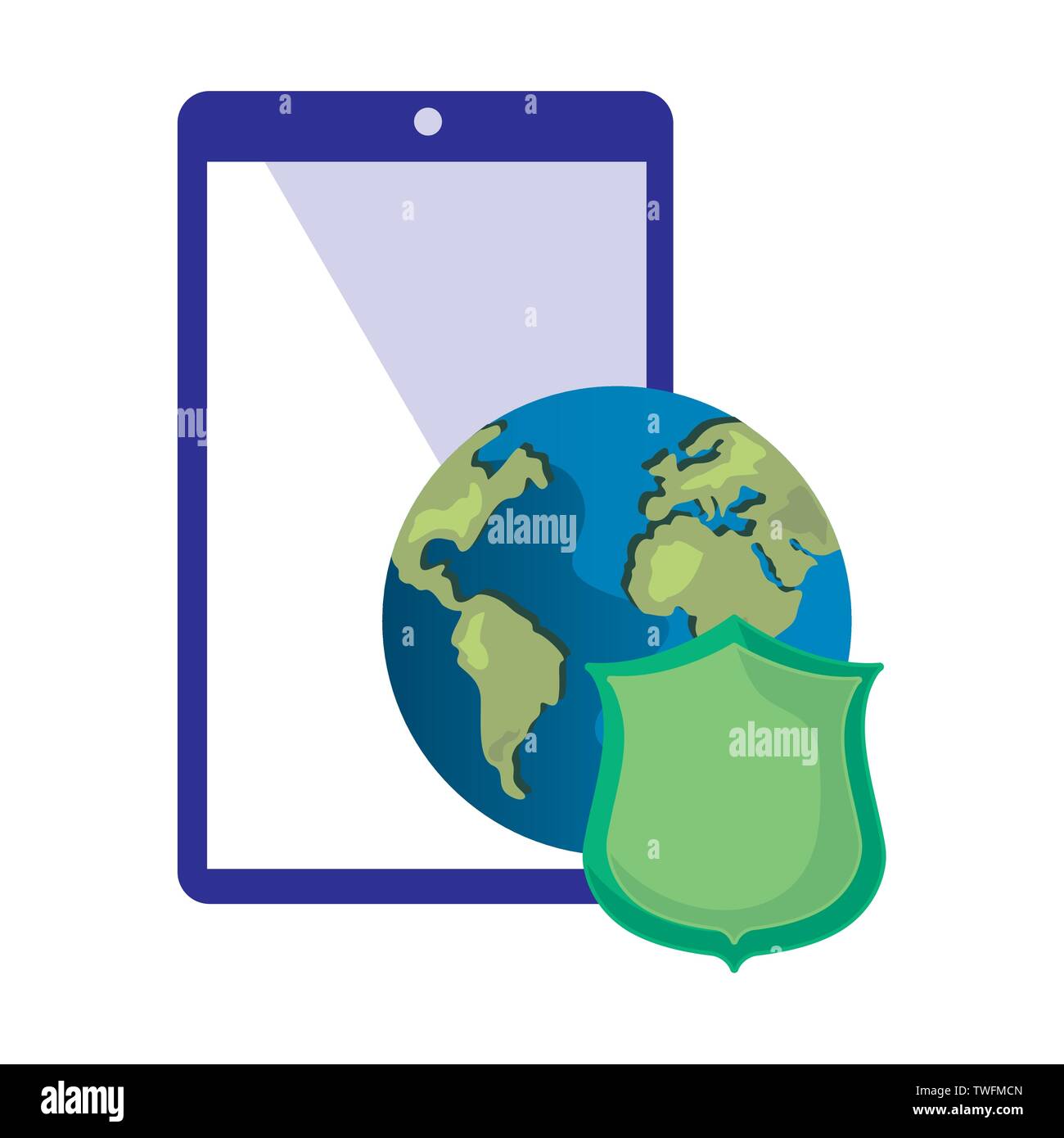 copyright of intellectual digital mobile vector illustration design Stock Vector