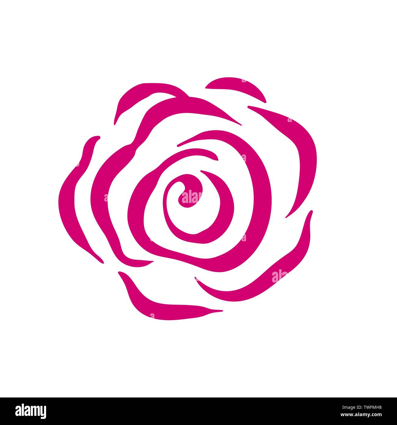 Vector rose symbol illustration on white background Stock Vector Image ...