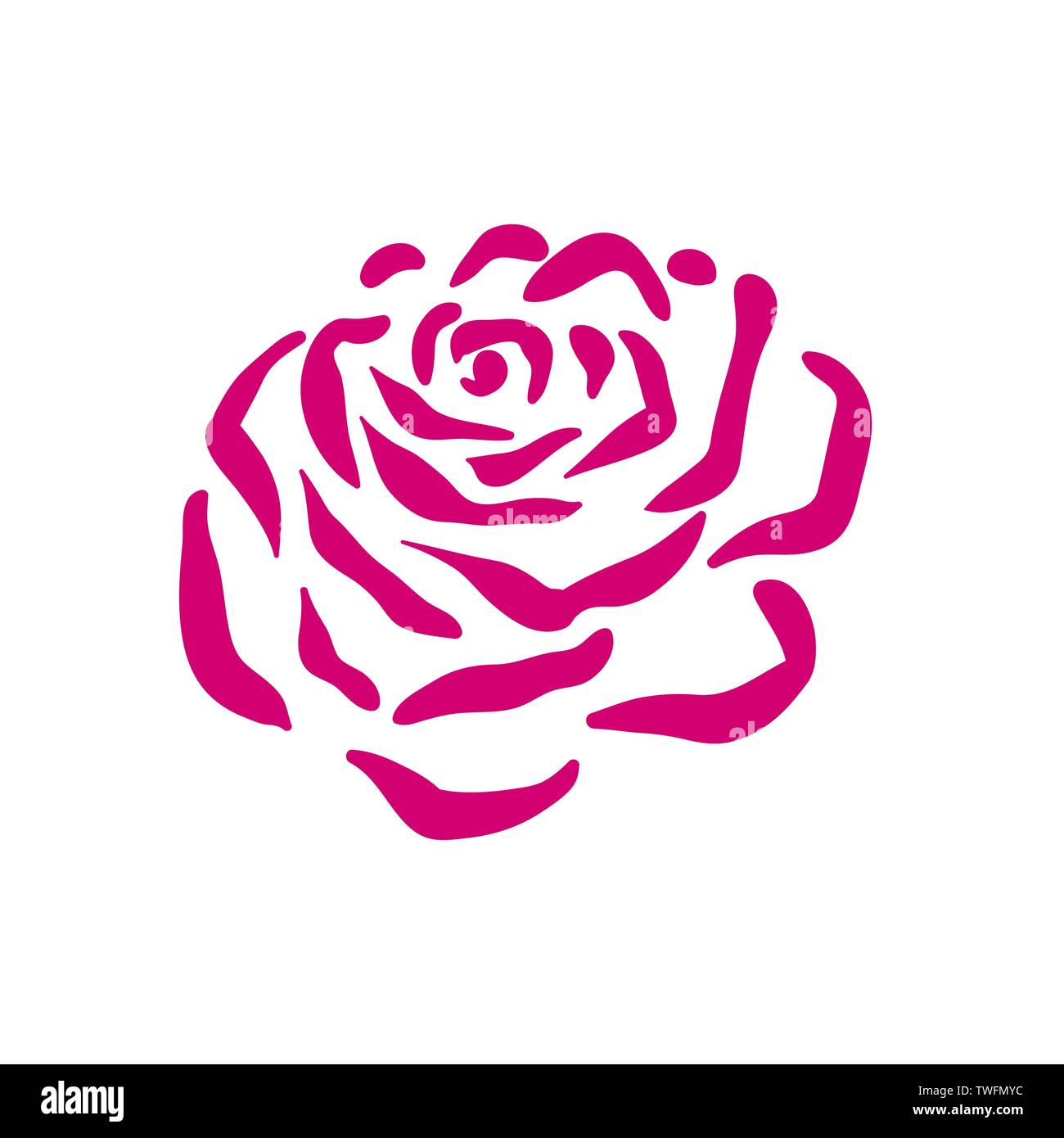 Vector rose symbol illustration on white background Stock Vector