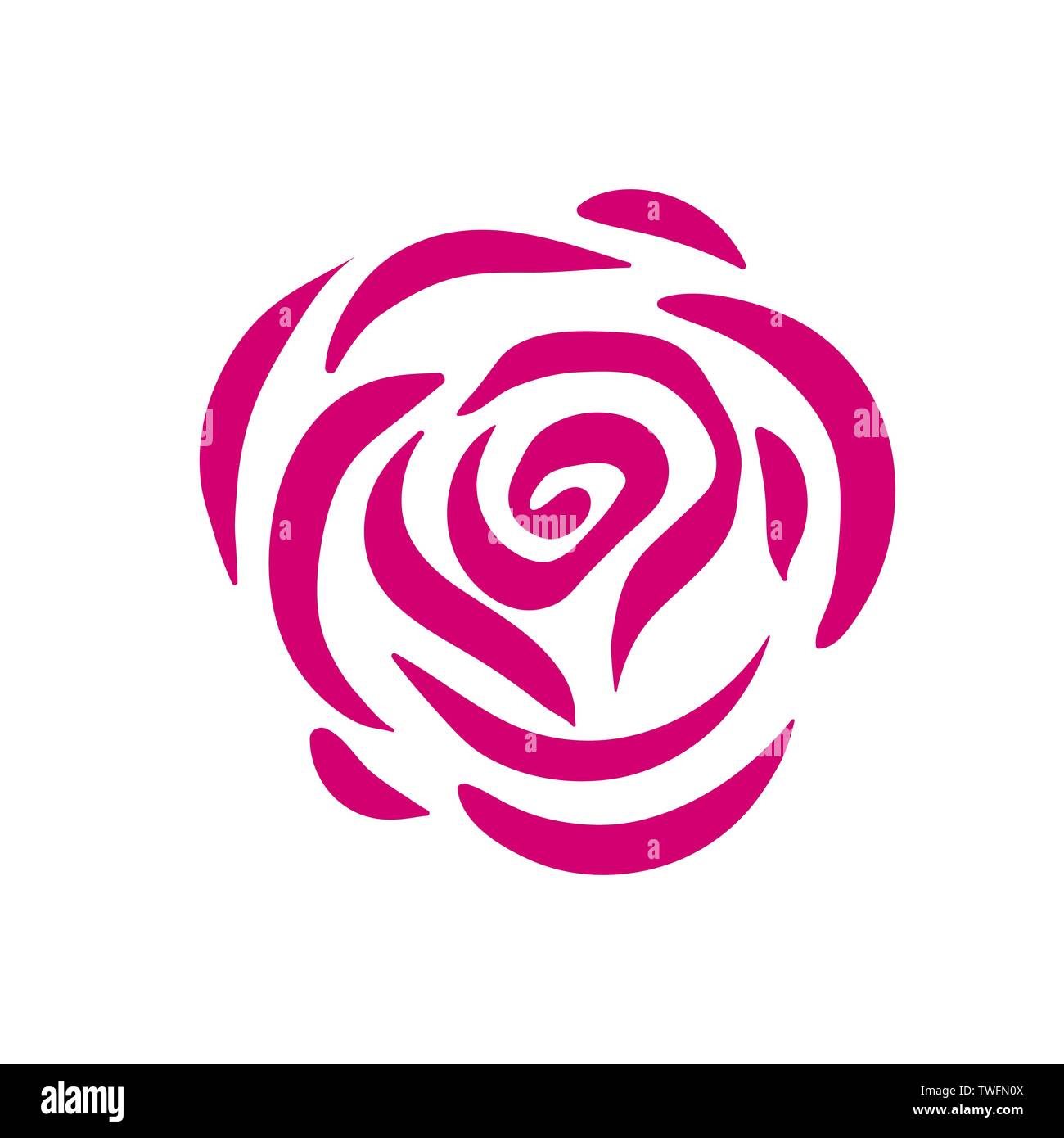 Vector rose symbol illustration on white background Stock Vector