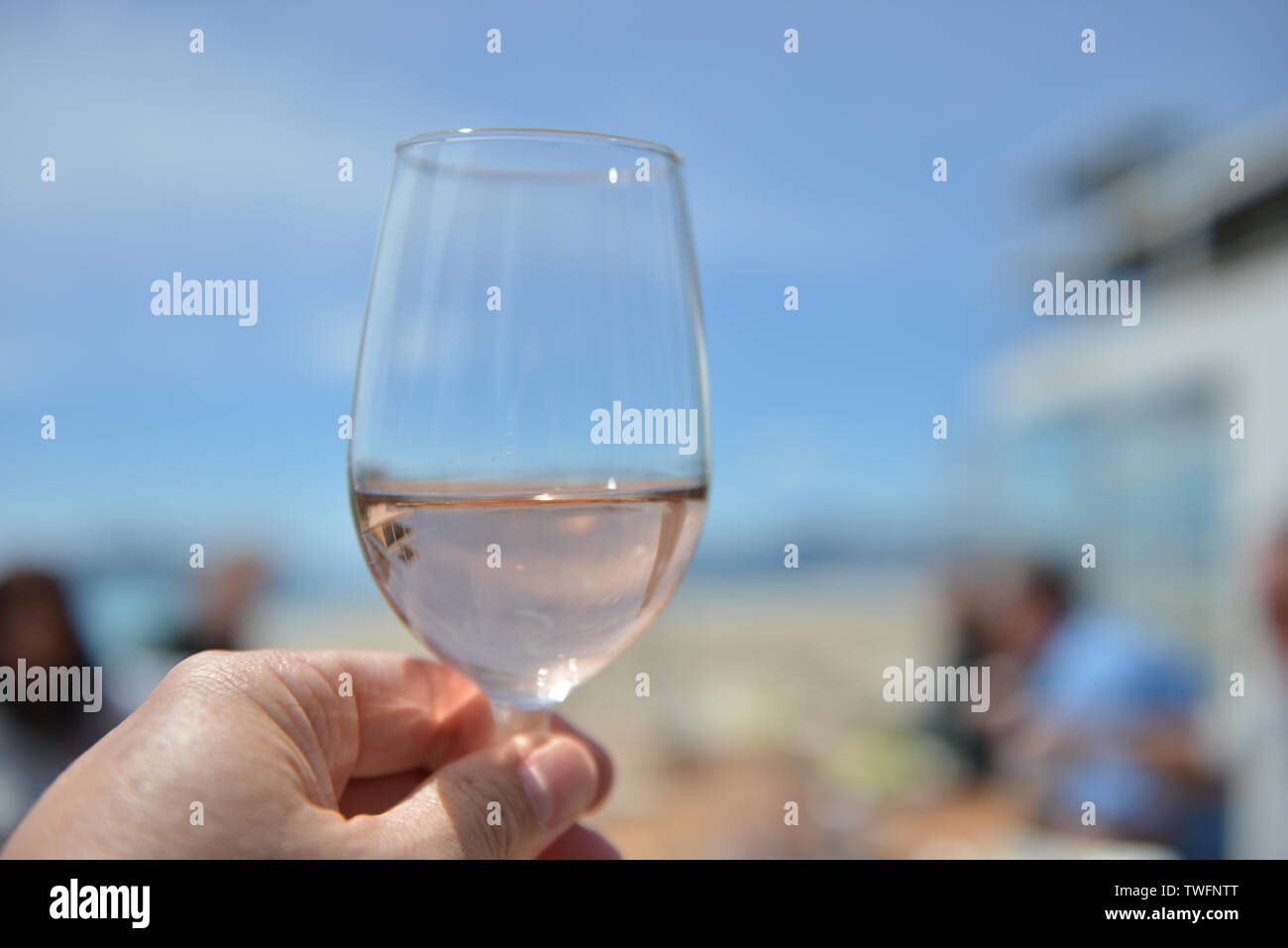 Woman glass wine cafe france hi-res stock photography and images - Alamy