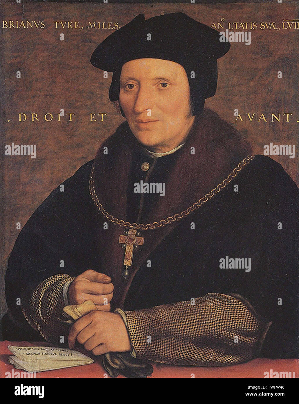 Hans Holbein the Younger - Portrait Sir Brian Tuke C 1527 Stock Photo
