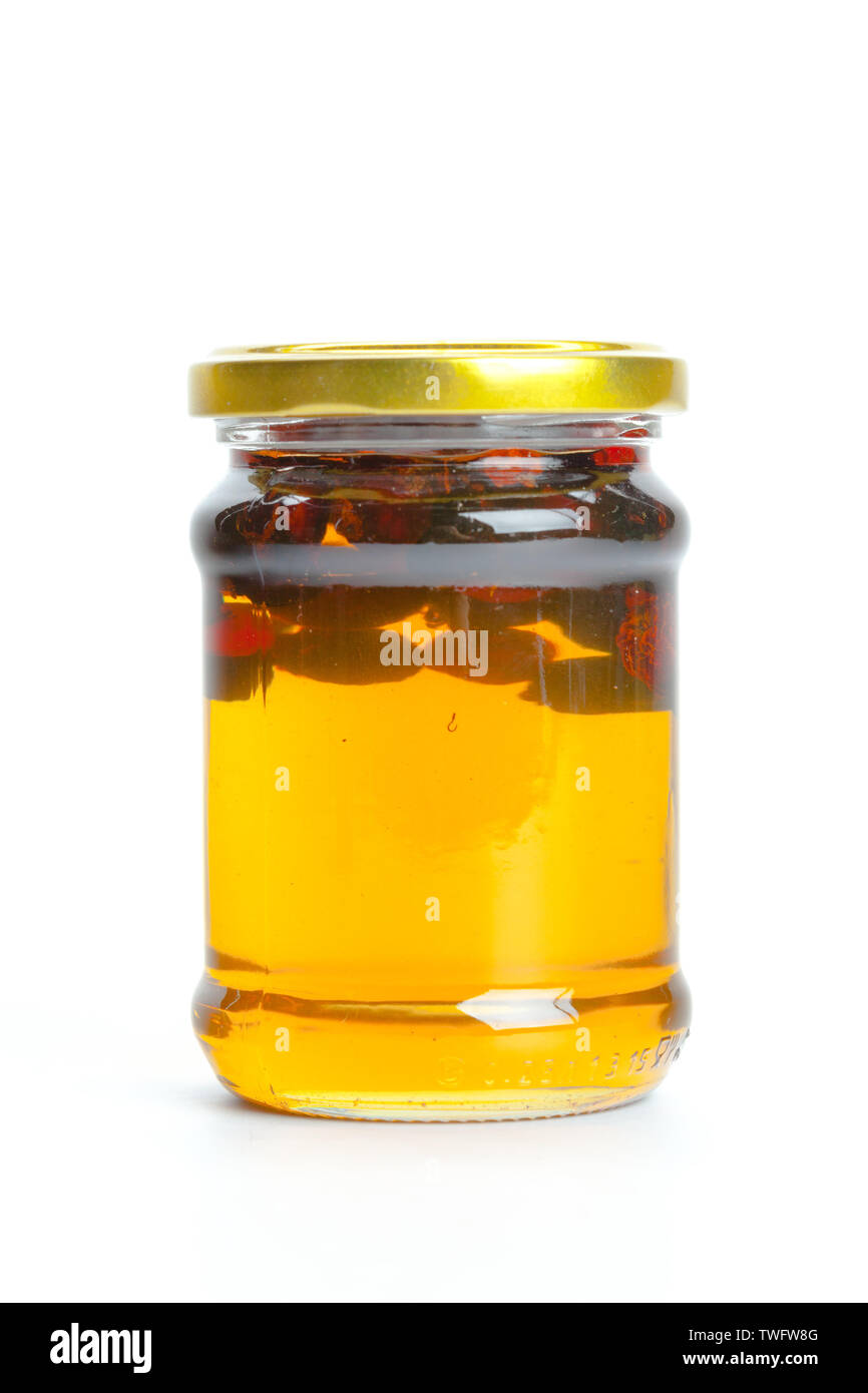 Canned compotes in large glass jar Stock Photo Alamy