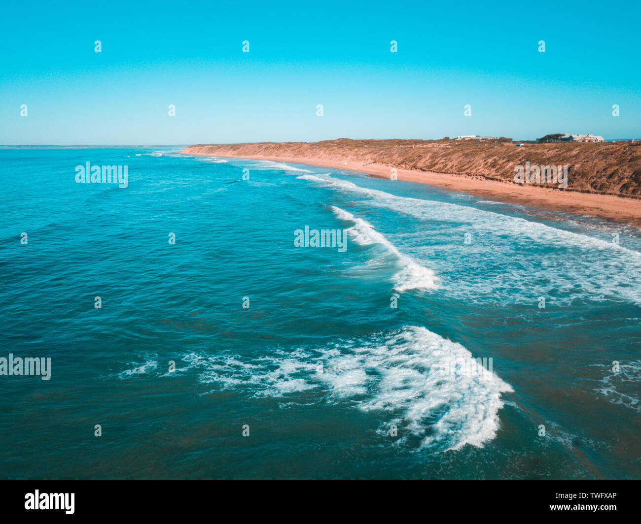 Aerial view of Barwon heads, Bellarine Peninsula, Victoria, Australia