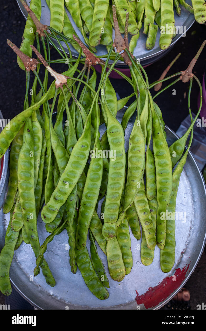 Overhead view of bitter beans, Thailand Stock Photo