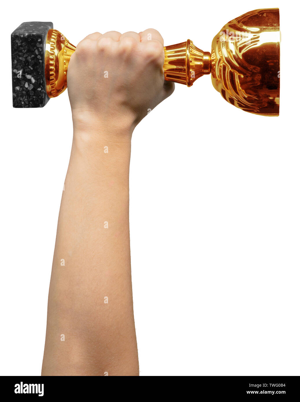 golden trophy isolated on white background Stock Photo - Alamy