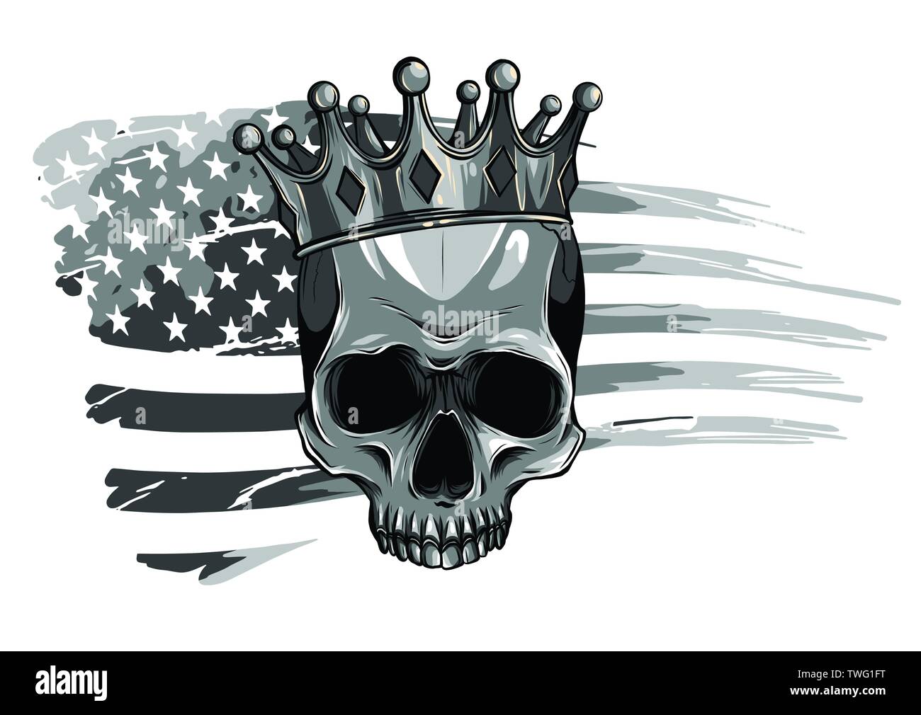 Vector illustration human death skull in crown with roses Stock Vector ...