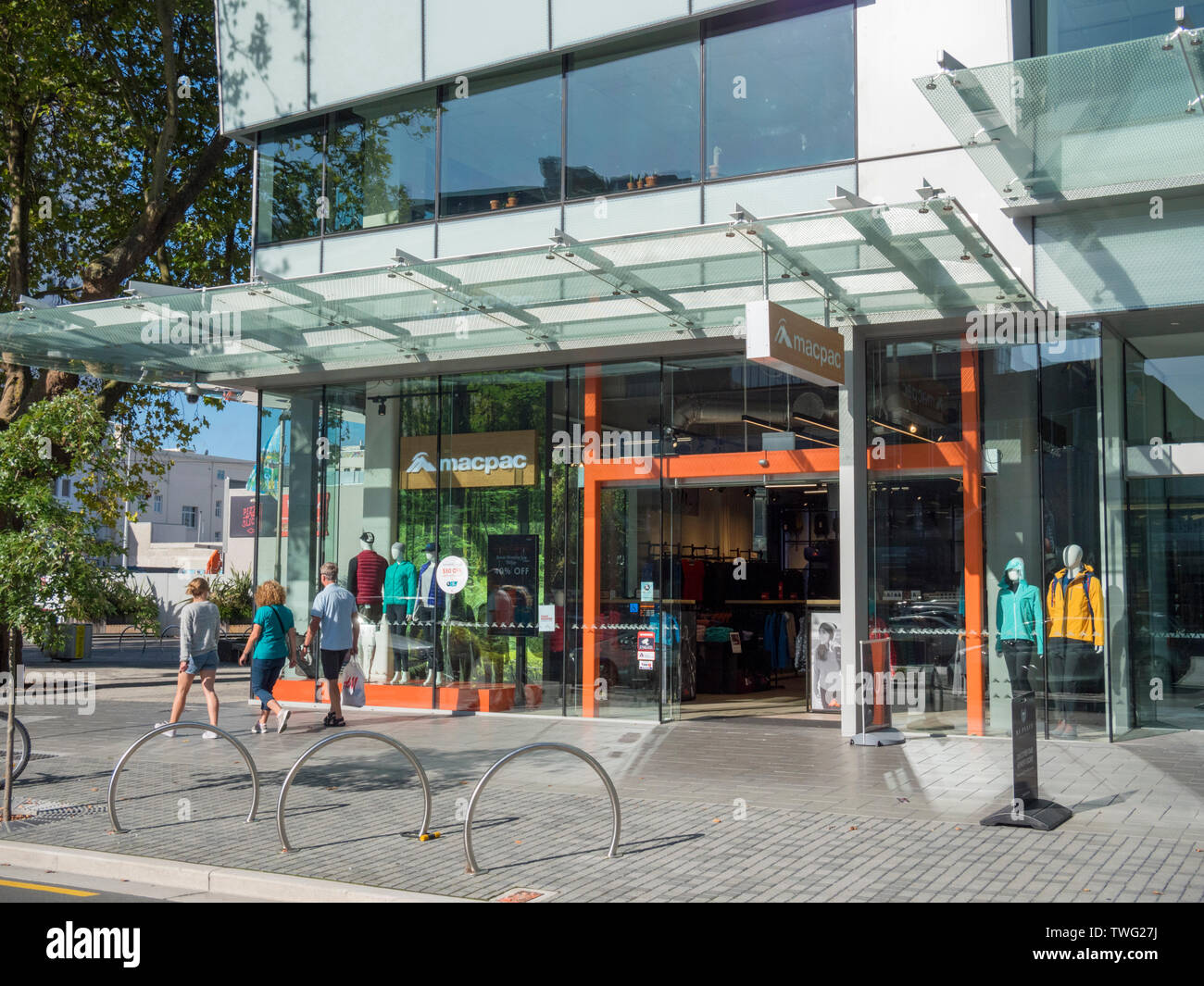 The Macpac outdoor clothing shop in Christchurch New Zealand Stock