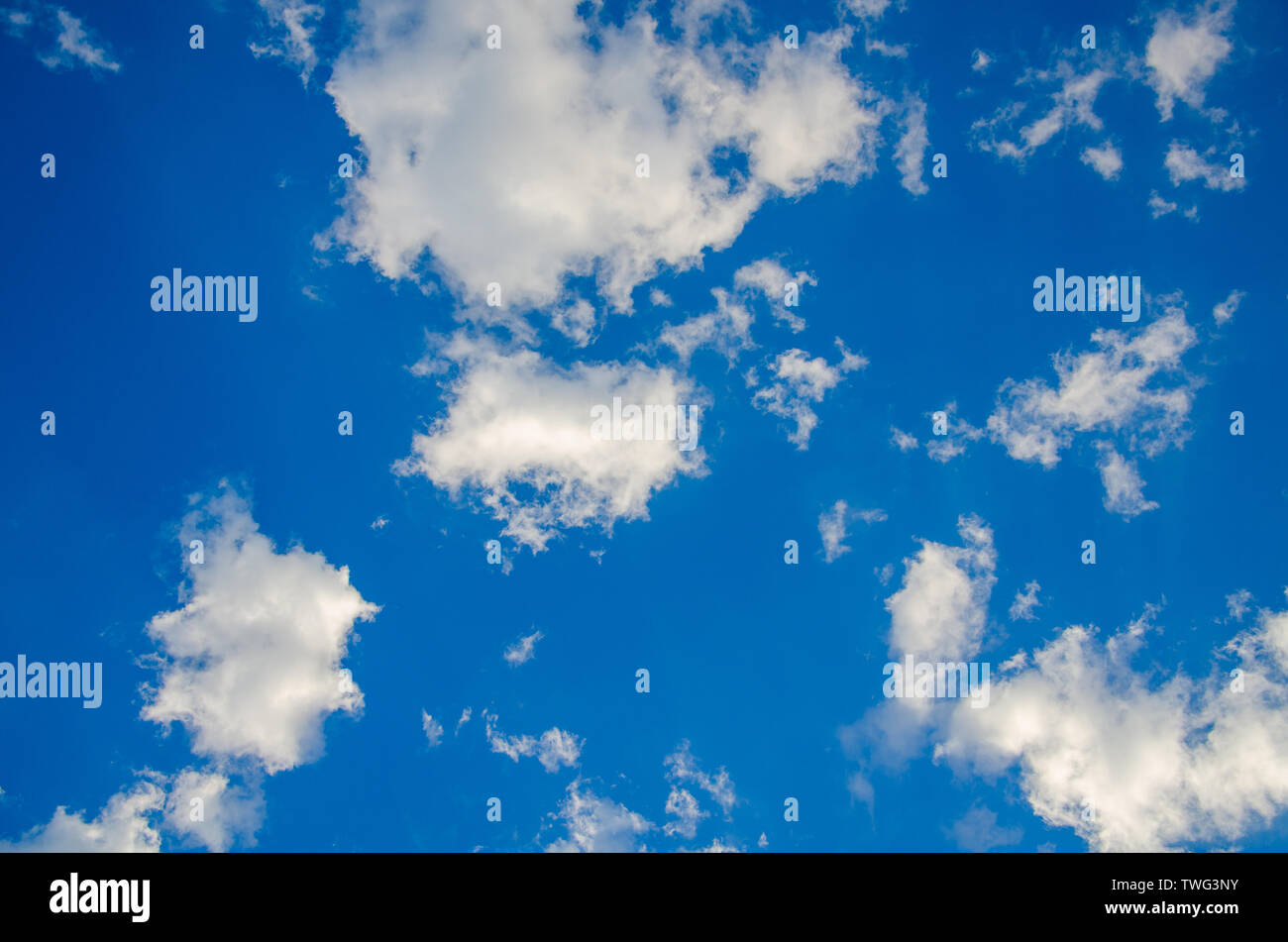 Blue sky background with white abstract clouds Stock Photo - Alamy