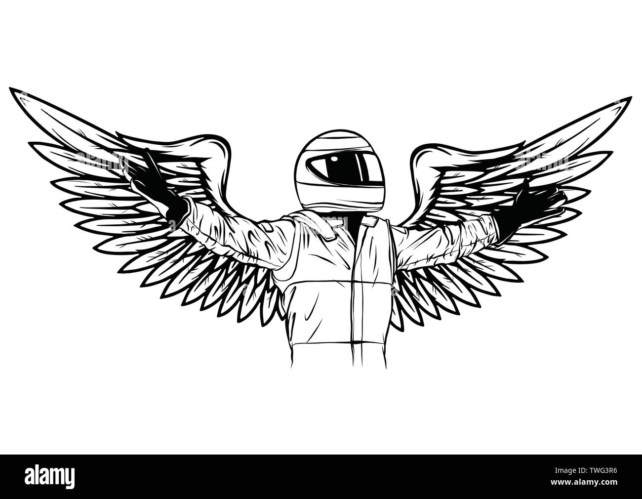 Angel pilot man Vector illustration design draw Stock Vector