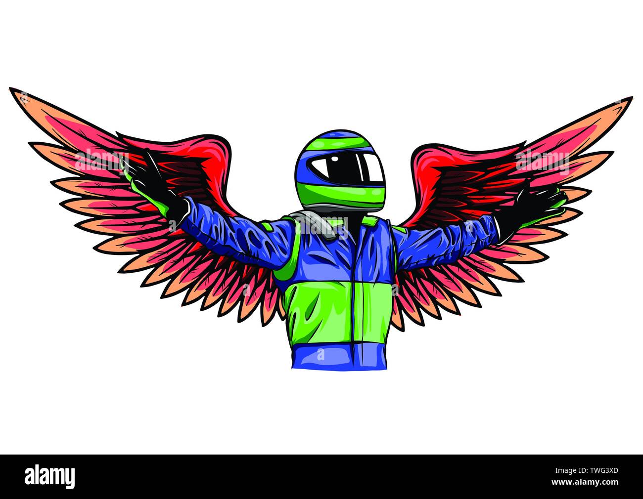 Angel pilot man Vector illustration design draw Stock Vector