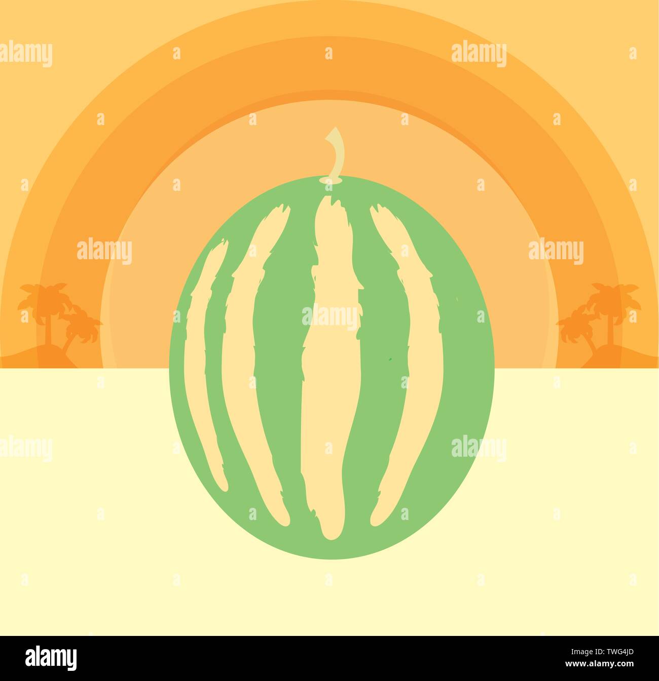 fresh watermelon fruit in the beach vector illustration design Stock ...