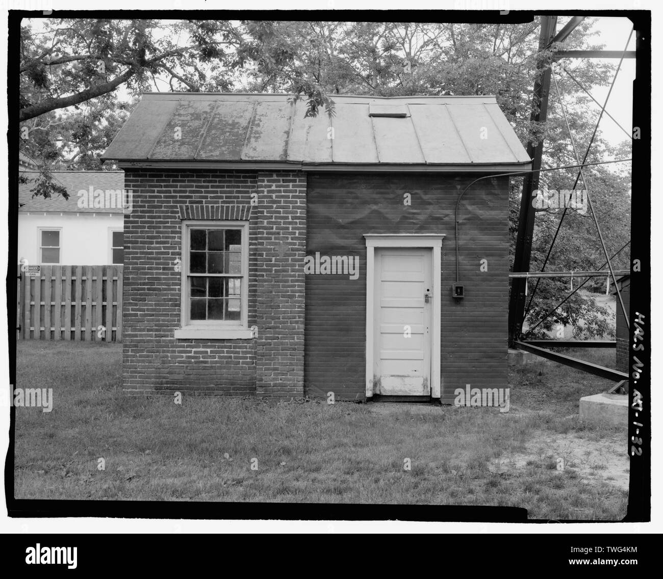 Pump house (15), elevation, looking west - Whitesbog Village and Cranberry Bog, Whitesbog Road, Pemberton, Burlington County, NJ Stock Photo