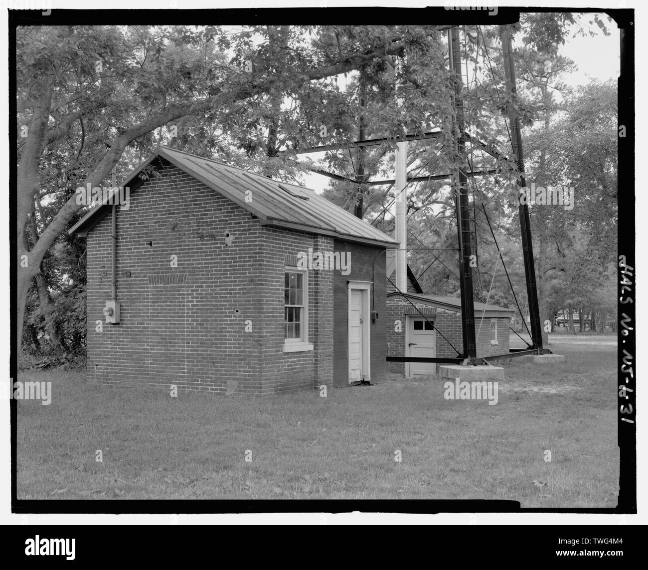 Pump house (15), 3-4 view, looking southwest - Whitesbog Village and Cranberry Bog, Whitesbog Road, Pemberton, Burlington County, NJ Stock Photo
