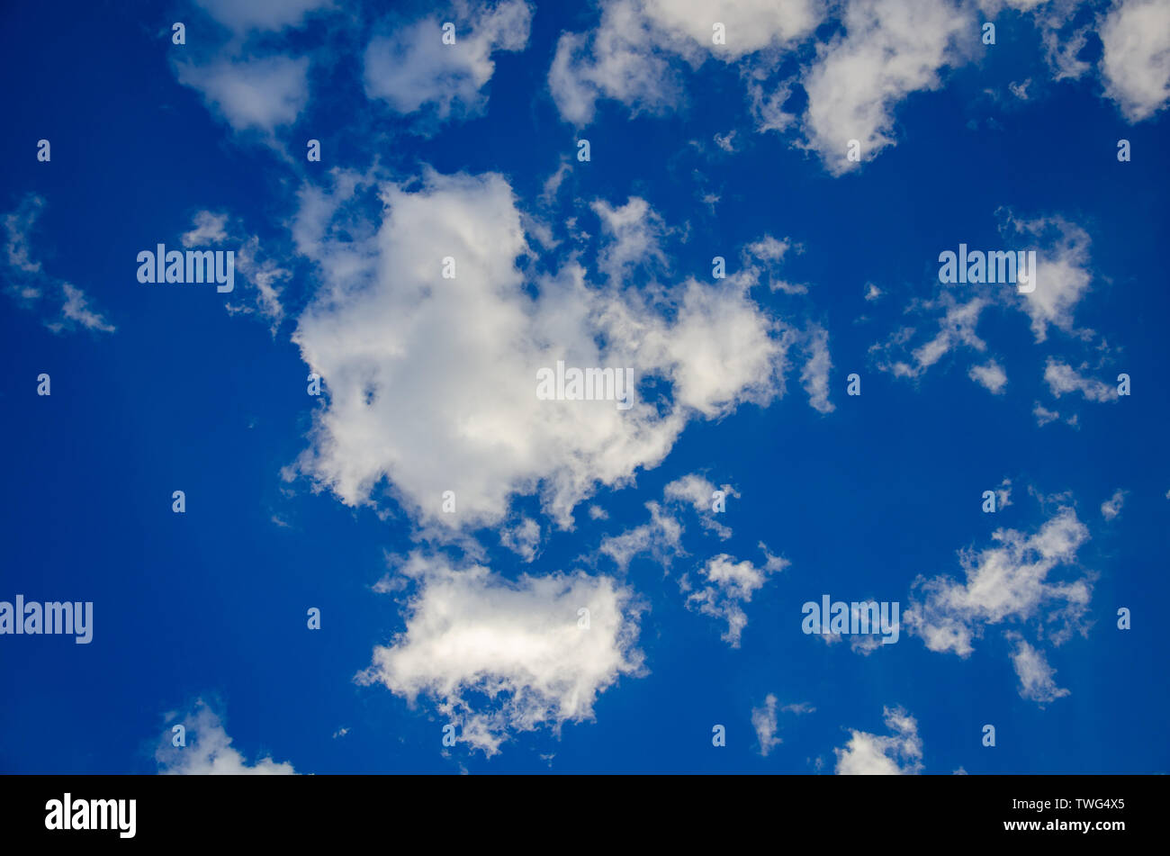 Blue sky background with white abstract clouds Stock Photo - Alamy