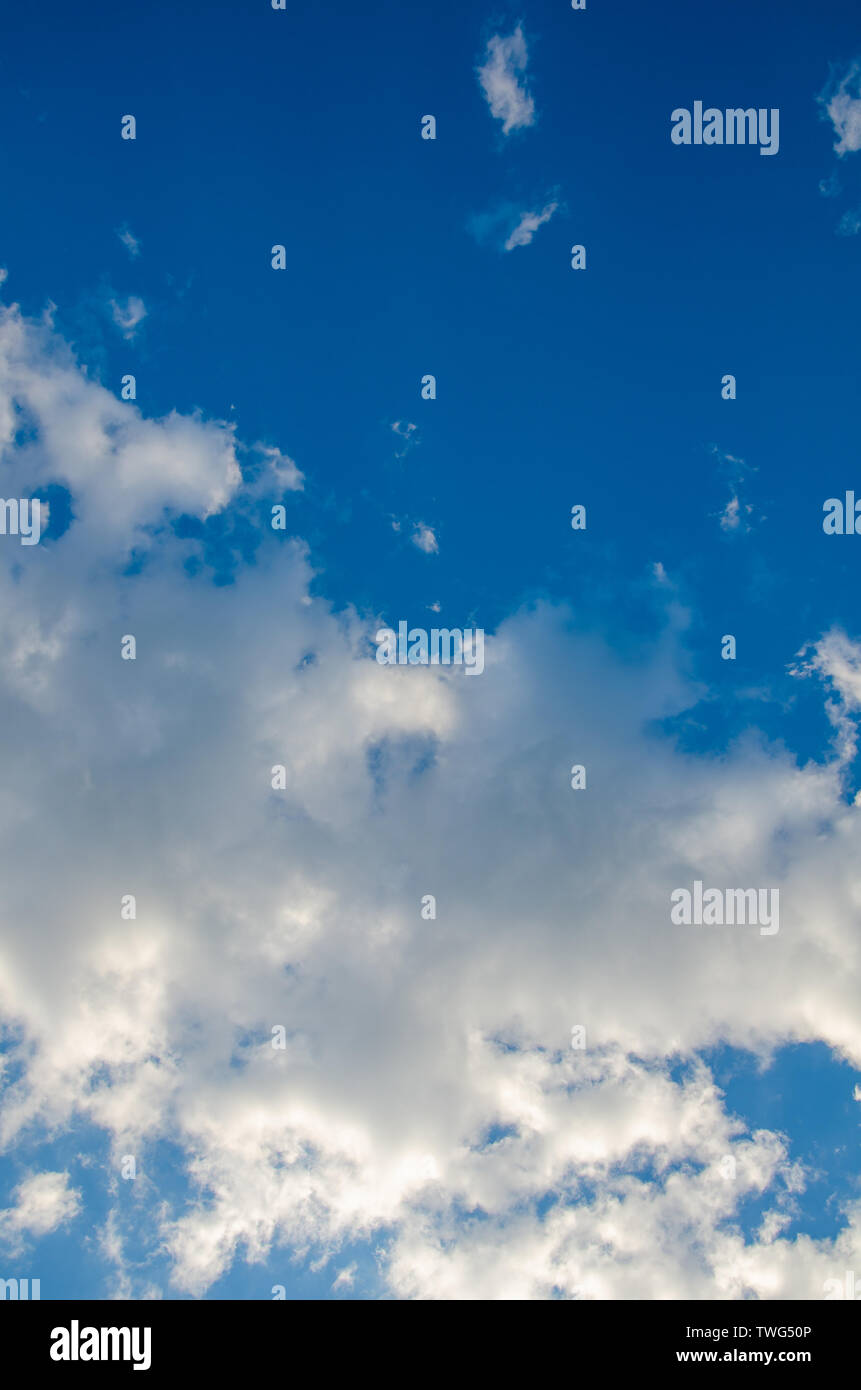 Blue sky background with white abstract clouds Stock Photo - Alamy