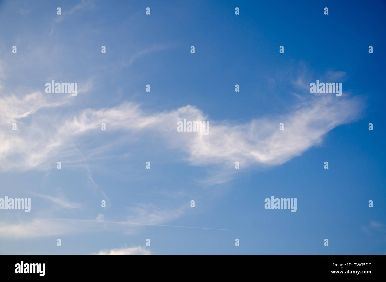 Blue sky background with white abstract clouds Stock Photo - Alamy