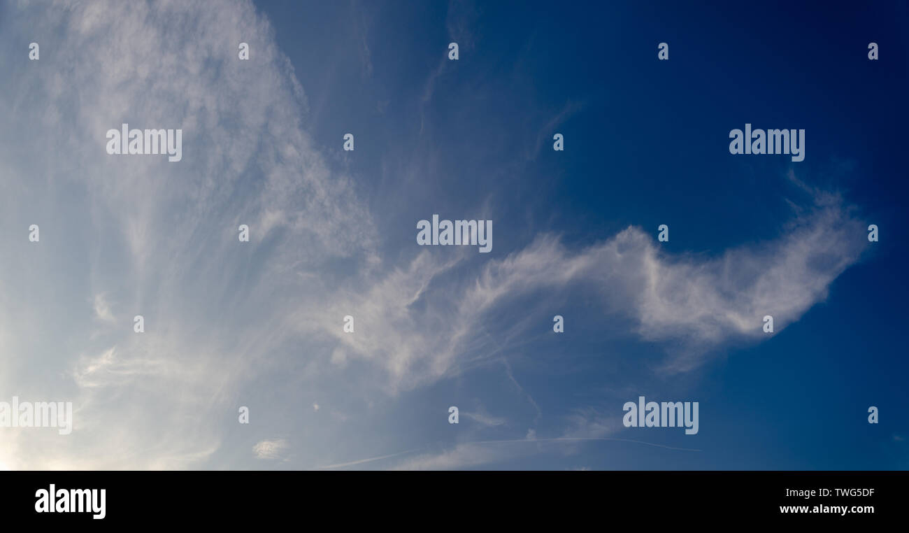 Panorama blue sky background with abstract clouds Stock Photo
