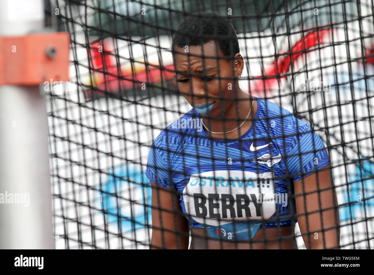 Ostrava, Czech Republic. 20th June, 2019. Gwen Berry (USA) competes in hammer throw during the Ostrava Golden Spike, an IAAF World Challenge athletic meeting, in Ostrava, Czech Republic, on June 20, 2019. Credit: Petr Sznapka/CTK Photo/Alamy Live News Stock Photo