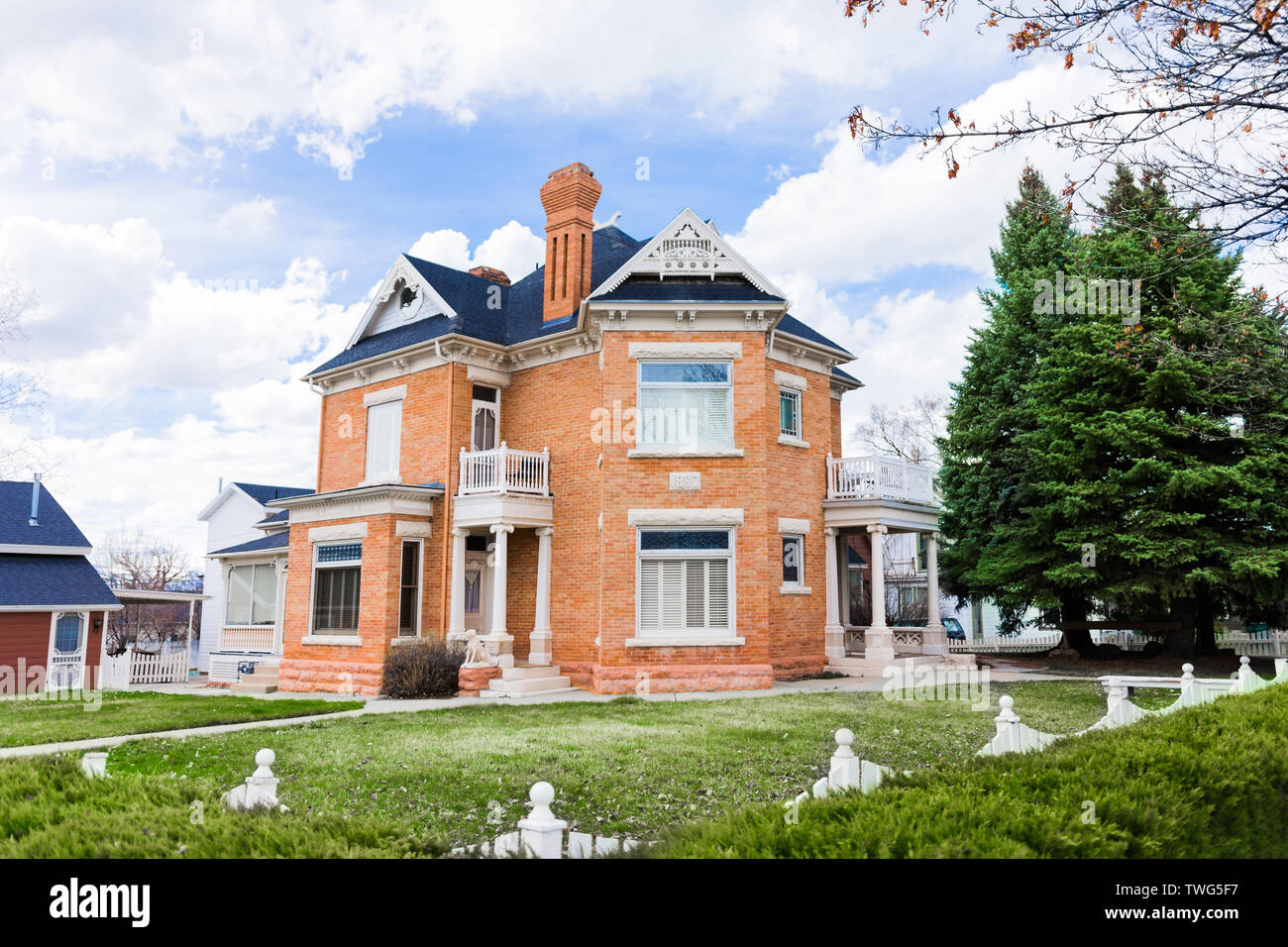 Vintage house on main street in Mount Pleasant Utah Stock Photo Alamy