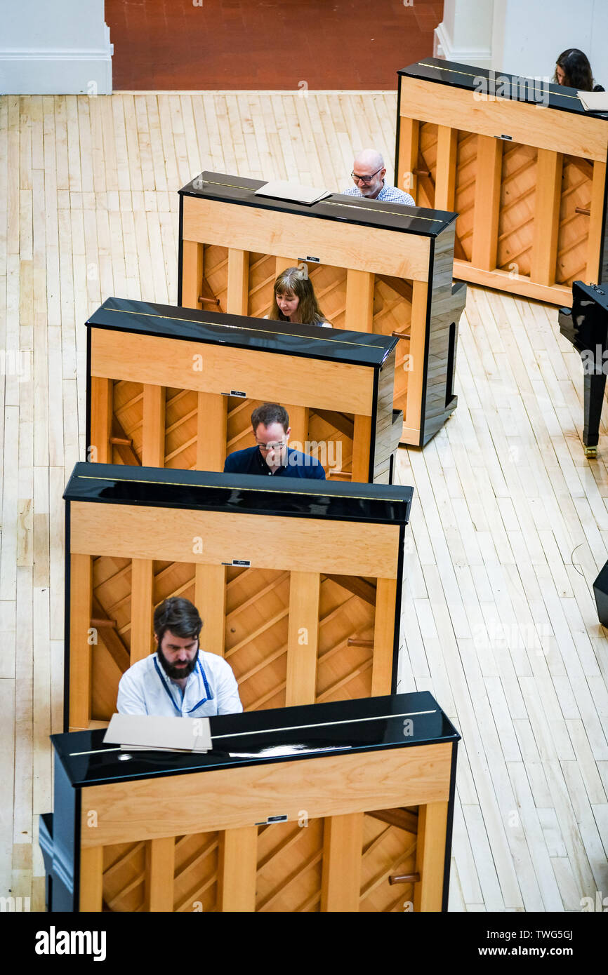 Edinburgh, Scotland. 20th June 2019. The MultiPiano Spectacular concert featuring 28 new