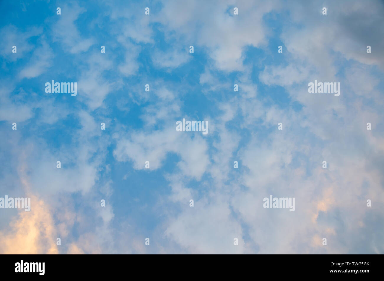 Colorful clouds background. Sky at sunset Stock Photo