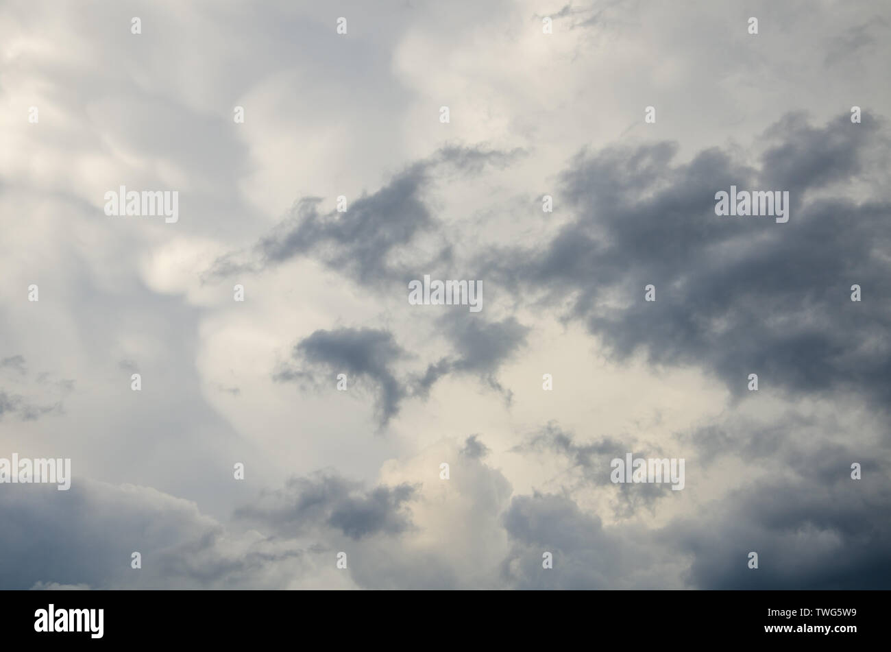 Dramatic sky background with gray clouds Stock Photo