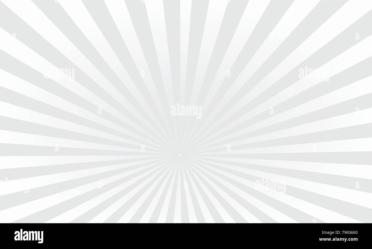 Vector pop art colorful rays background. Grey rays on a white background Stock Vector