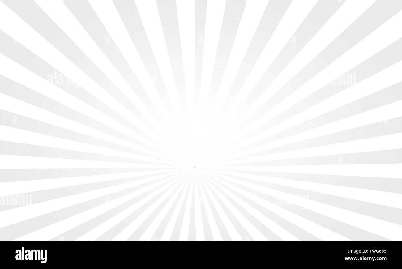 Vector pop art colorful rays background. White rays on a grey background Stock Vector