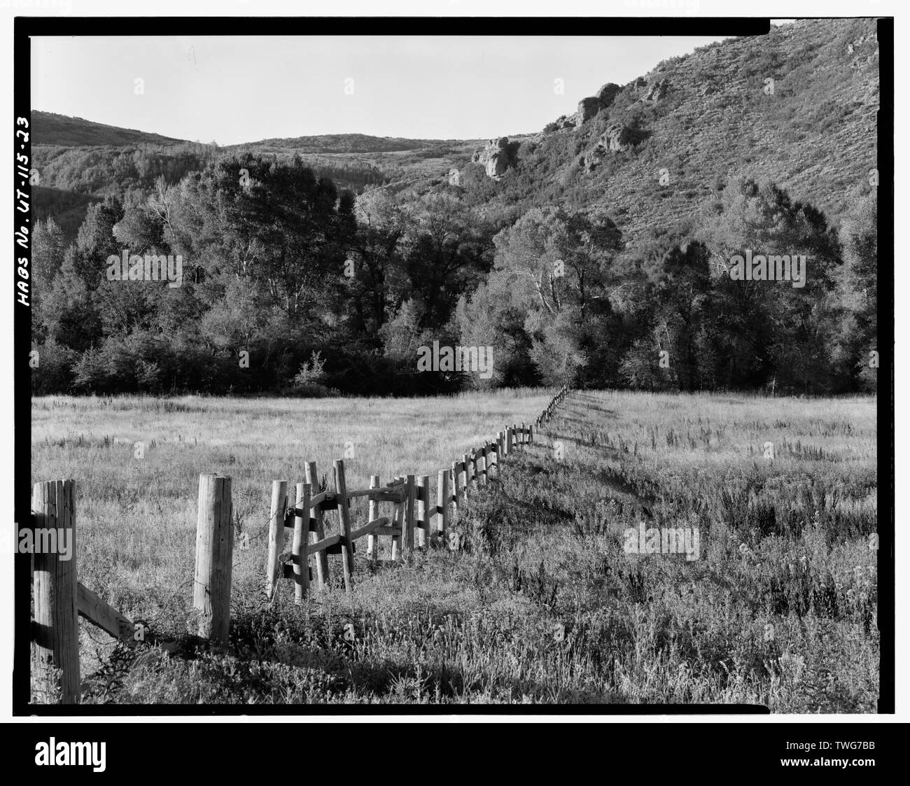RANCH LANDS IN PROVO RIVER VALLEY. VIEW TO SOUTH. - Jordanelle Valley, Heber City, Wasatch County, UT Stock Photo