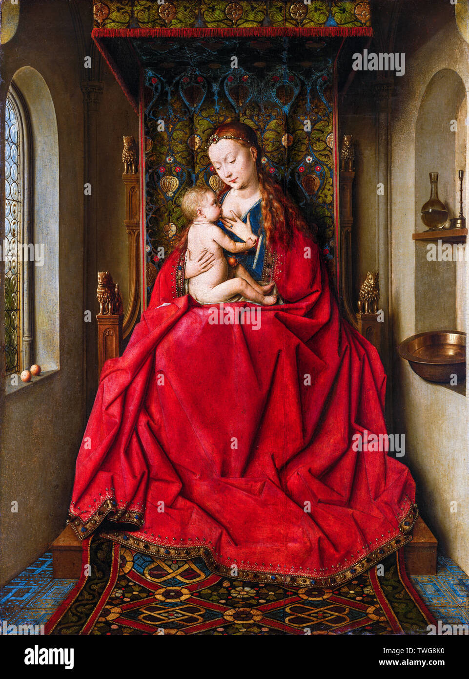 Jan van Eyck, Lucca Madonna, painting, 1437 Stock Photo