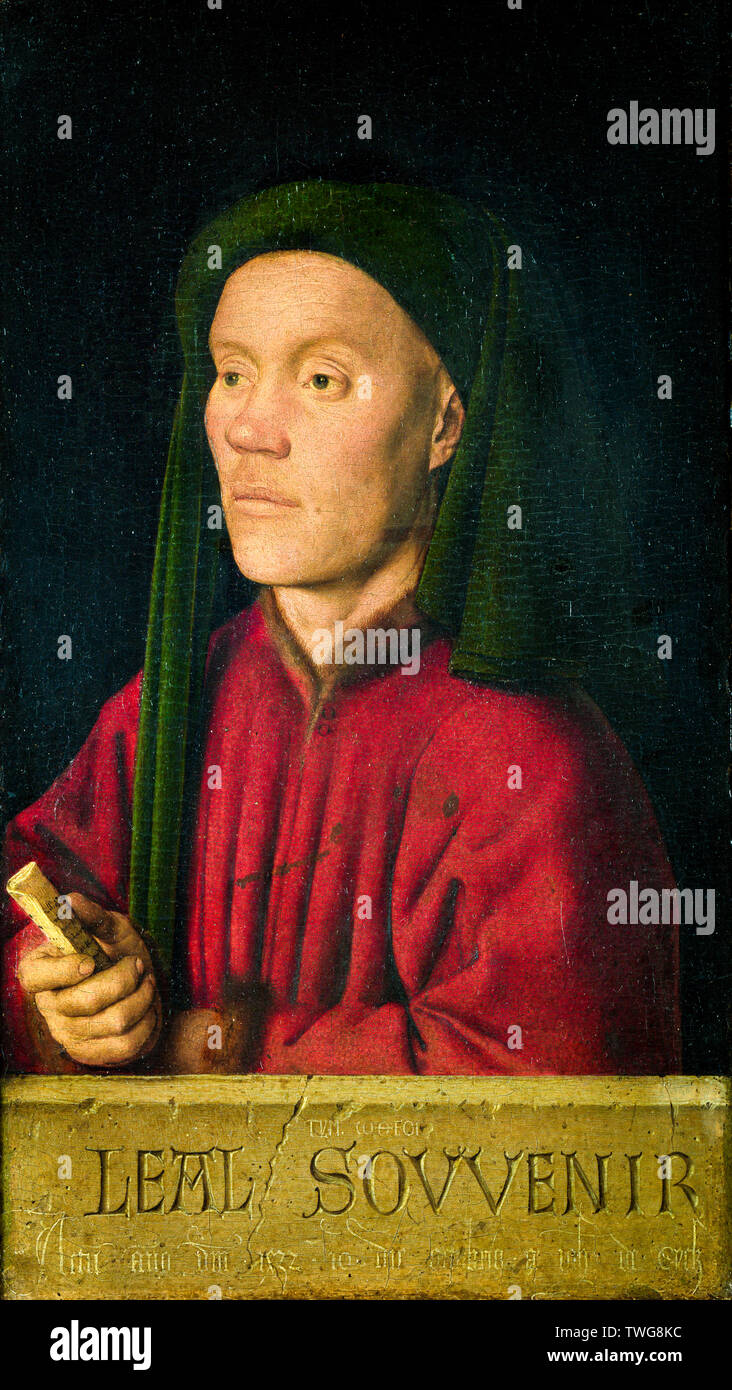 Jan van Eyck, Portrait of a Man, 'Léal Souvenir', portrait painting ...