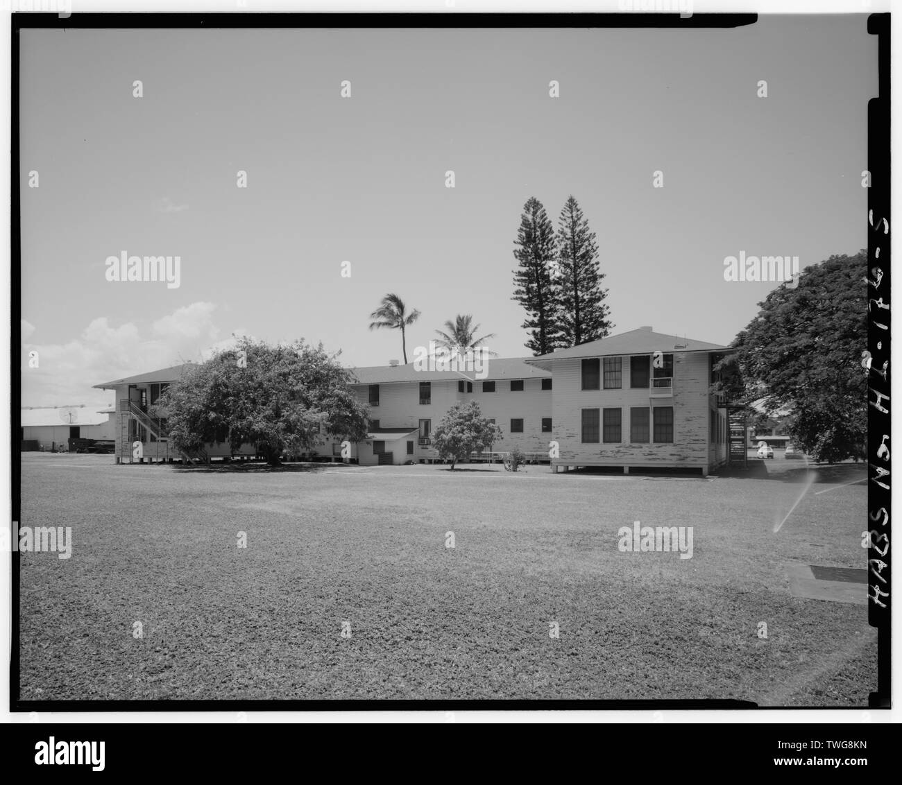 REAR (SOUTH SIDE) OF BARRACKS BUILDING 277 U.S. Naval Base, Pearl