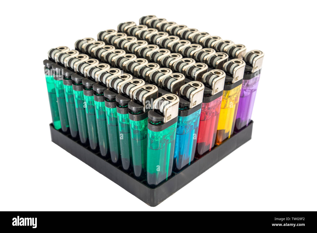 Cigarette lighter set sort,isolated on background Stock Photo