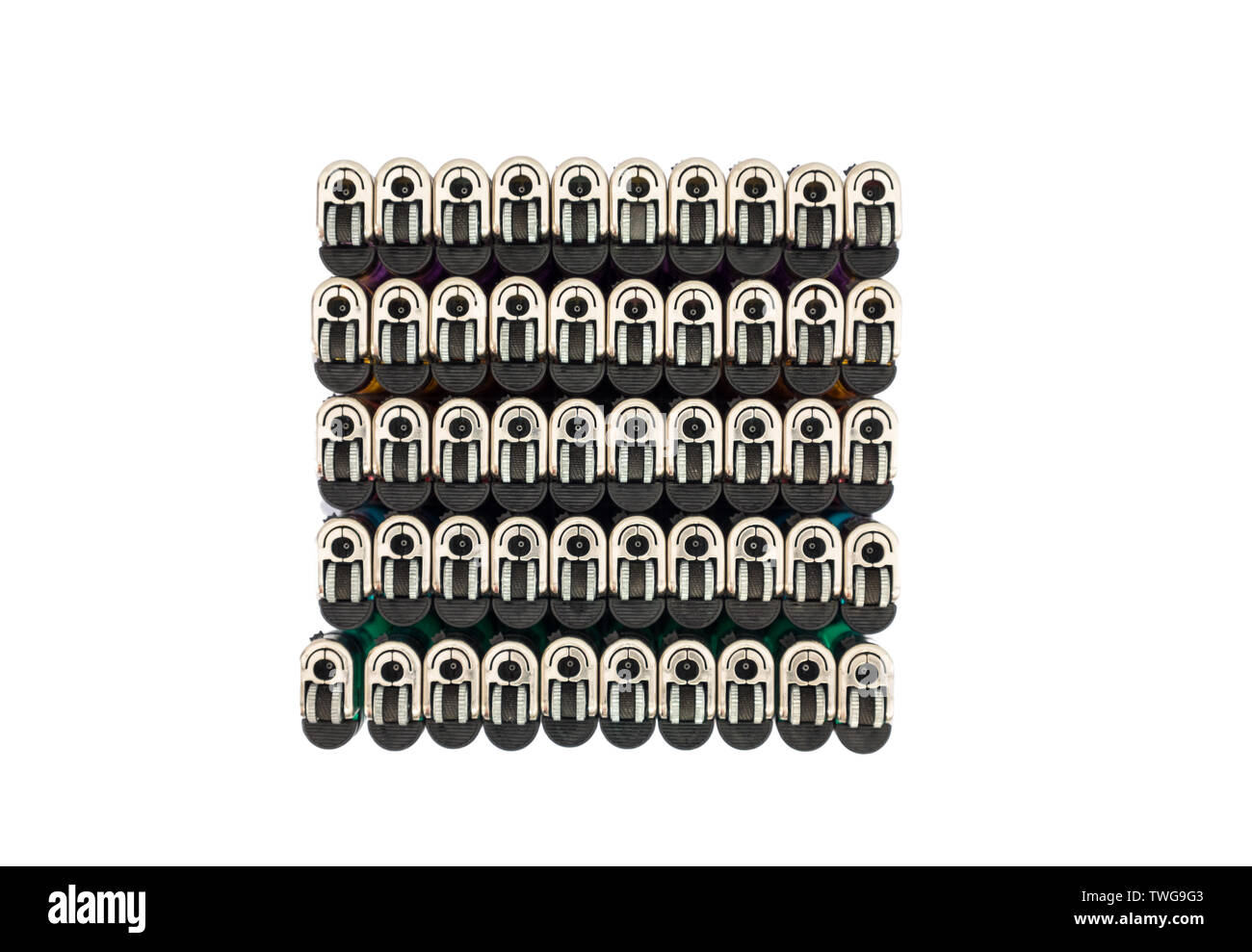Cigarette lighter set sort,isolated on background Stock Photo
