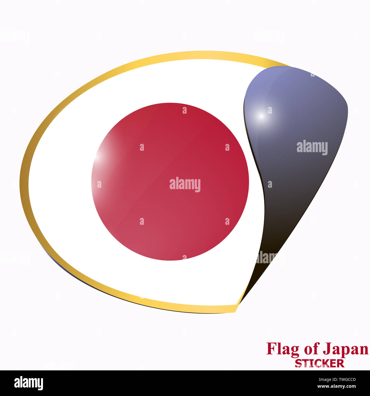 Banner with flag of Japan. Colorful illustration with flags for web design. Illustration with white background. Stock Photo
