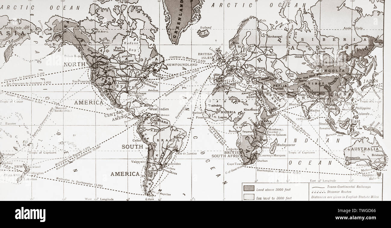 Large Voyage Sticky Note, World Map