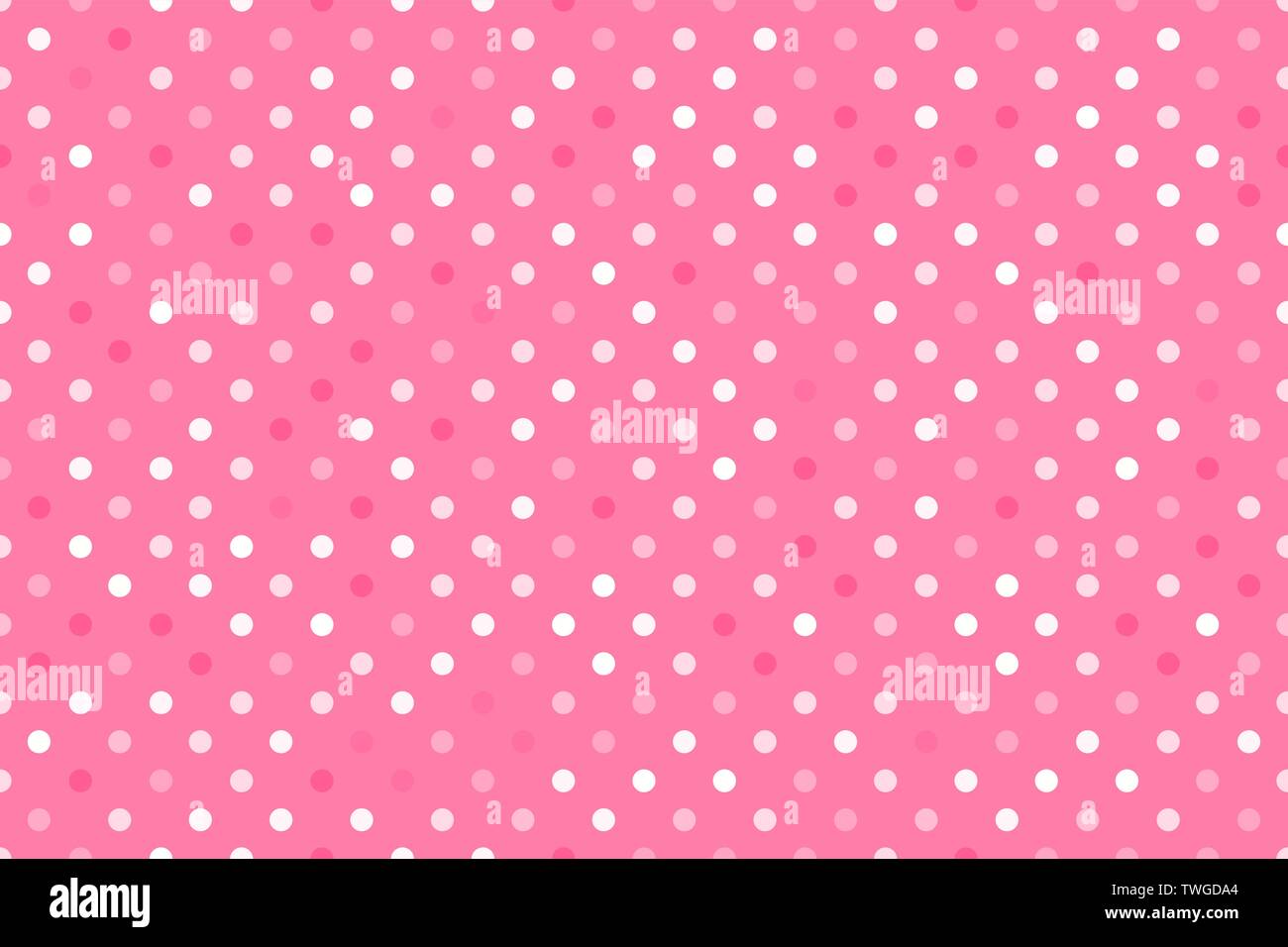 Pink polka dot. Wide Seamless pattern Vector background. Kids surface design Stock Vector