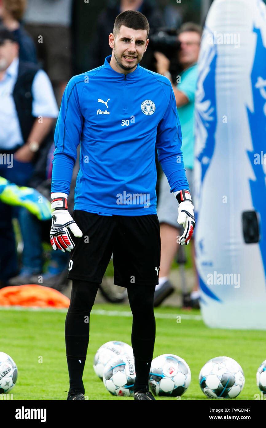 Kiel, Germany. 20th June, 2019. Goalkeeper Ioannis Gelios participates in  the 1st training session of german 2nd division team Holstein Kiel to  prepare to the upcoming new season in the Zweite Bundesliga.