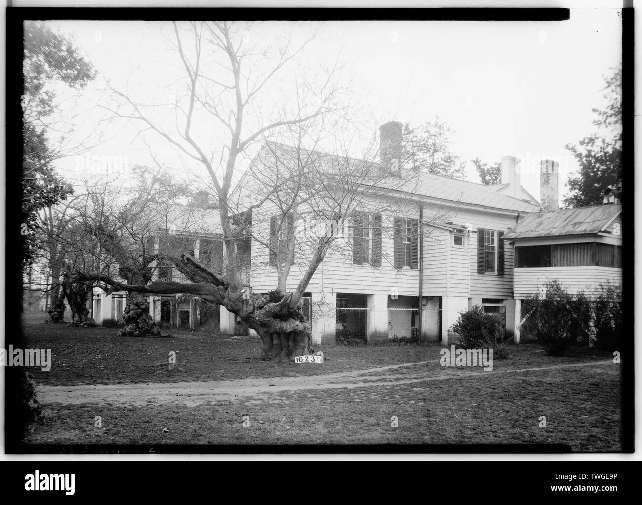 Historic American Buildings Survey W. N. Manning, Photographer, April 7, 1934. REAR VIEW - Governor Samuel Pickens House, State Route 14, Sawyerville, Hale County, AL Stock Photo