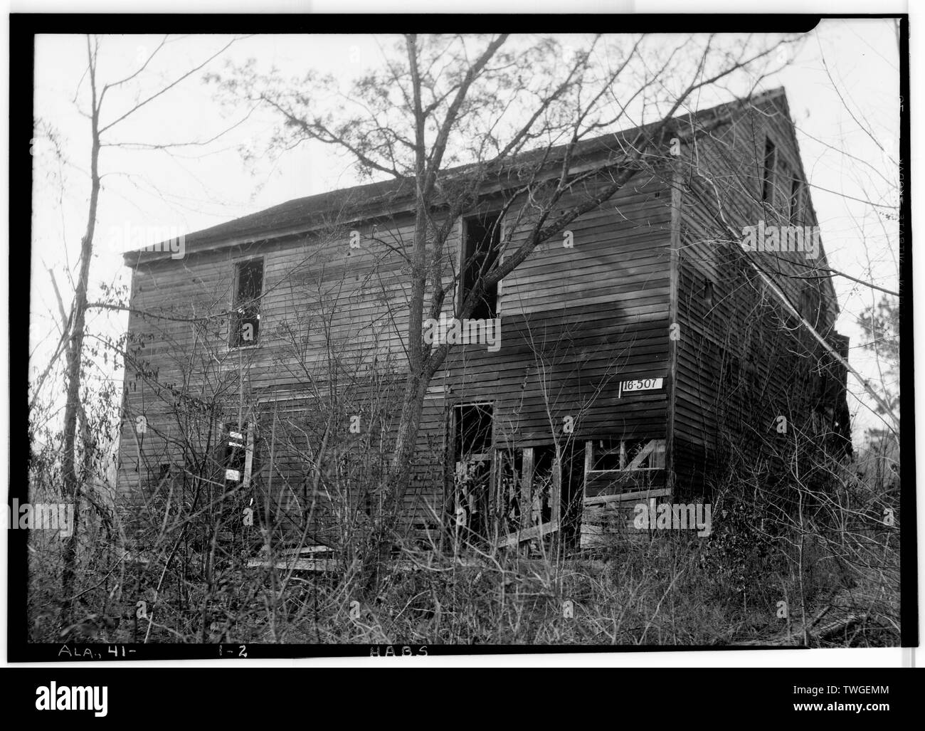 Historic American Buildings Survey W. N. Manning, Photographer, January 20, 1934. REAR VIEW. - SOUTH ELEVATION - Moffitt's Mill, Opelika, Lee County, AL Stock Photo