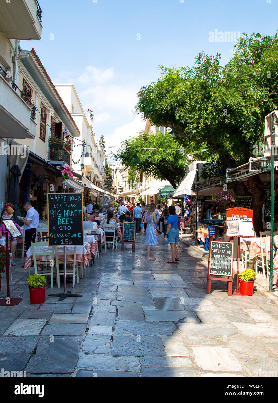 The Plaka neighborhood in Athens is a popular destination for shopping