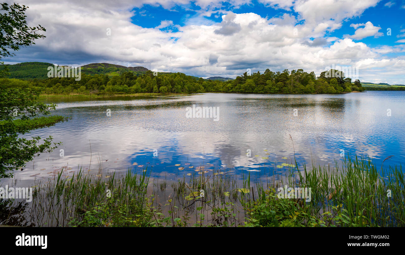 Scottish Wildlife Trust visitor centre at Loch of the Lowes, near Dunkeld in Perthshire, Scotland, UK Stock Photo